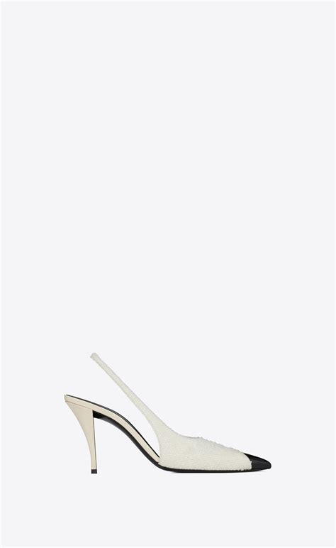 ysl white slingback|YSL shoes for sale.